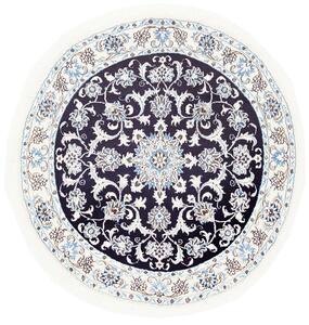 Tappeto Nain Kashmar Persia Medaglione Blu Crema 140x150 Cm