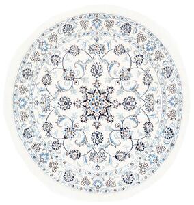 Tappeto Nain Kashmar Persia Medaglione Crema Azzurro 140x150 Cm