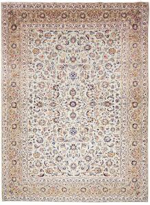 Tappeto Kashan Persia Floreale Avorio Blu 277x380 Cm