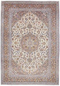 Tappeto Kashan Persia Medaglione Crema Blu 253x365 Cm
