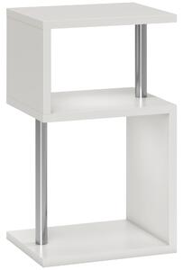 HOMCOM Tavolino con Luce LED a 3 Livelli con Ripiani e Struttura in Alluminio per Soggiorno Camera da Letto 44x38x75 cm Bianco | Aosom Italy