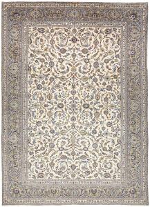 Tappeto Kashan Persia Floreale Crema Blu 273x378 Cm