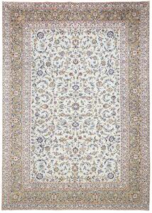 Tappeto Kashan Persia Floreale Avorio Blu 300x428 Cm