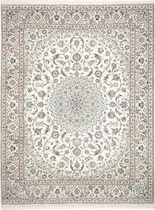 Tappeto Nain 9la Persia Floreale Avorio Azzurro 297x390 Cm