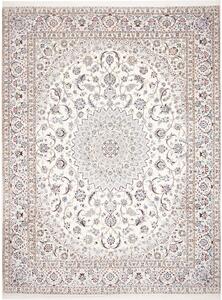 Tappeto Nain 9la Persia Medaglione Crema Azzurro 297x381 Cm