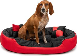 Lettino per cani lionto, elegante cesto per cani 4 in 1, idrorepellente, antigraffio e di facile manutenzione, 85x70 cm, rosso/nero