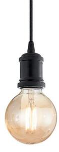 Sospensione Rustica-Country Frida Metallo Nero 1 Luce E27