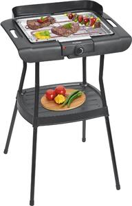 Barbecue elettrico Bomann BQS 2244 CB, grill da tavolo per barbecue, interno-esterno, grill elettrico da appoggio per balcone/campeggio/giardino, griglia, protezione antivento