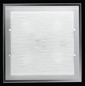 Plafoniera In Vetro Satinato Quadrata Moderna Frame Bianco 4 Luci E27 Grande