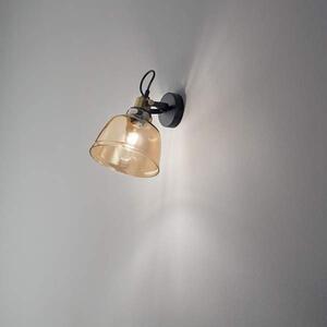 Applique In Metallo Vintage Nero Ottone 1 Luce E27