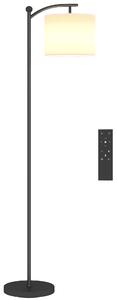 HOMCOM Lampada da Terra LED Dimmerabile con Telecomando, 11 Temperature e 11 Luminosità, Timer 60 Minuti, Nero | Aosom Italy