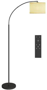 Lampada da Terra LED Regolabile con Telecomando con Timer 1H e Girevole in Metallo Nero