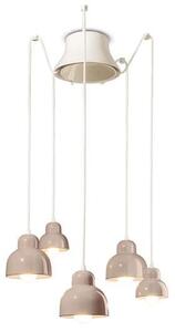 Lampadario Vintage Decò Berimbau Ceramica Grigio Sabbia 3 Luci E27