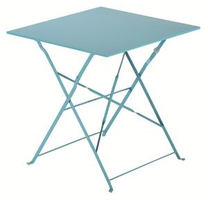 Tavolino da esterno Flora NATERIAL in acciaio blu per 2 persone 70x70cm