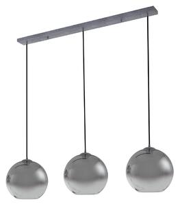 Lampada a sospensione Lucande, Brillar, dimmerabile, Grigio, Soggiorno, Vetro, Moderno