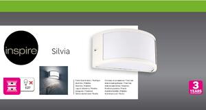 Applique per giardino Silvia in alluminio, bianco, E27 MAX60W IP44 INSPIRE