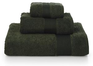 Asciugamano cotone 100% verde 38 x 29 cm, made in Italy, set di 3 pezzi
