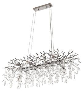 Lampada a sospensione Lucande, Bellora, dimmerabile, Metallizzato, Soggiorno, Cristallo, Moderno