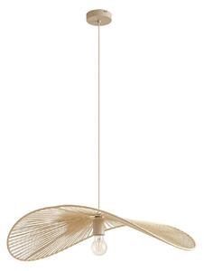 Lampada a sospensione Lindby, Valdorin, dimmerabile, Beige, Soggiorno, Carta / Cartone, Moderno