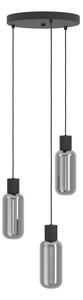 Eglo 901004 - Lampadario a sospensione con cavo MAIONE 3xE27/4W/230V nero/fumé