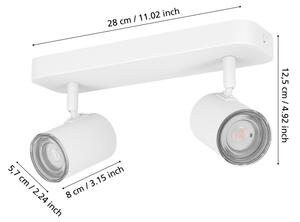 Eglo 300575 - Faretto da bagno CONSUMA 2xGU10/5W/230V IP44 bianco