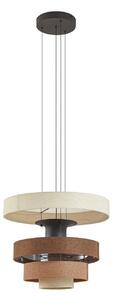 Lampada a sospensione Lucande, Peldano, dimmerabile, Marrone / Ruggine, Soggiorno, Tessuto / Tessile, Moderno