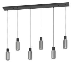 Eglo 901006 - Lampadario a sospensione con cavo MAIONE 6xE27/4W/230V nero/fumé