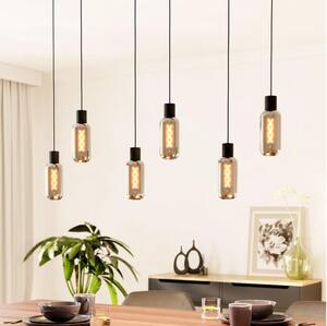 Eglo 901006 - Lampadario a sospensione con cavo MAIONE 6xE27/4W/230V nero/fumé