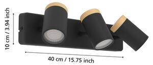 Eglo 300002 - Faretto da bagno CONSUMA 3xGU10/3W/230V IP44 nero/beige