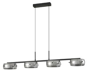 Lampada a sospensione Lucande, Martis, dimmerabile, Nero, Sala da pranzo, Vetro, Moderno