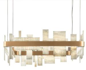 Lampadario Contemporaneo Honicè Metallo Oro E Onice Led 28,1W