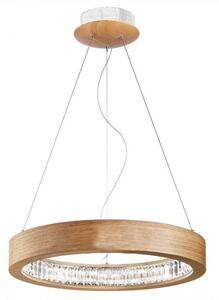 Lampadario Contemporaneo Libe Metallo/Legno Rovere E Cristallo Led 144W