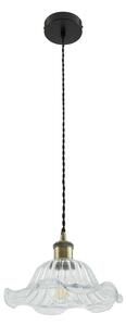 Lampada a sospensione Lindby, Ludowika, dimmerabile, Trasparente, Sala da pranzo, Vetro, Antico