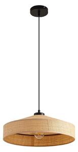 Lampada a sospensione Lindby, Haldor, dimmerabile, Beige, Soggiorno, Legno, Scandinavo