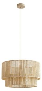 Lampada a sospensione Lindby, Anuva, dimmerabile, Beige, Soggiorno, Carta / Cartone, Campagna / rustico