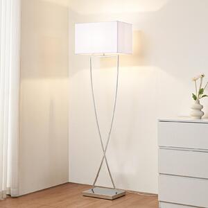 Lampada da terra Lucande, Evaine, Bianco, Soggiorno, Metallo, Moderno