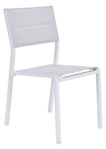 Sedia da giardino senza cuscino Orion Beta II NATERIAL in alluminio con seduta in textilene bianco
