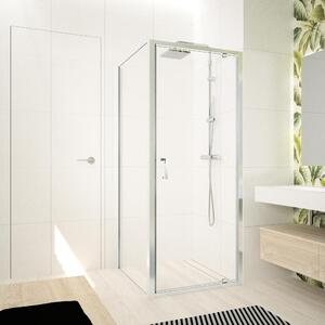 Porta doccia battente Ocean 70 cm, H 195 cm in vetro temprato, spessore 5 mm trasparente silver