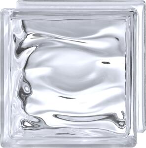 Vetromattone BORMIOLI Agua trasparente ondulato H 19 x L 19 x Sp 8 cm