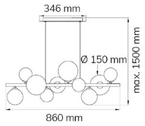 Wofi 6014.10.24.9000 - Lampadario LED a sospensione con filo VILLA 10xG9/3W/230V nero/cromo