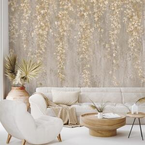 Carta da parati autoadesiva – Fiori pendenti beige glamour