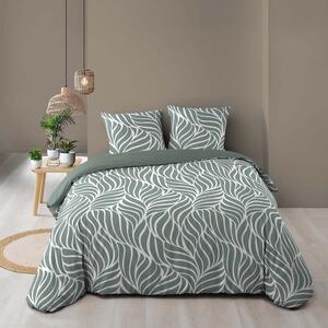Set copripiumino e federa verde in cotone per letto matrimoniale/per letto esteso 3 pezzi 240x220 cm Morgane – douceur d'intérieur