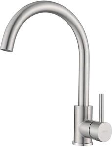 Rubinetto da cucina in acciaio inossidabile spazzolato, bocca girevole a 360°, miscelatore monocomando per cucina, opaco