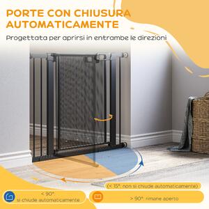 PawHut Cancellino per Cani Estensibile a Pressione con Chiusura Automatica, in Acciaio e ABS, 75-103x76 cm, Nero