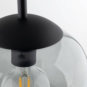 TK Lighting Lampada a sospensione Vibe, vetro grigio grafite trasparente, Ø 20 cm