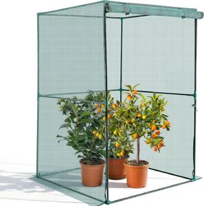 Tenda protettiva per piante - Serra per aiuole rialzate - 120 x 120 x 180 cm - Porta con cerniera - Resistente al vento - Rete protettiva a maglia fine - Per giardino, terrazza e prato