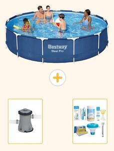Bestway Steel Pro, piscina in acciaio, forma rotonda - 396x84 cm - composta da 3 parti, modello S22314