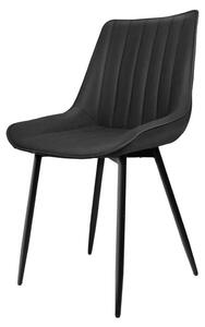 Sedia da pranzo, design ergonomico, robusta struttura in metallo, nera
