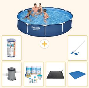Bestway Steel Pro, piscina in acciaio, forma rotonda - 366x76 cm - composta da 7 elementi, modello S22102