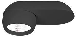 Faretto da soffitto LED ovale ZEUS nero 10 W, luce calda 550 lm, alluminio, dimensioni: 8,7 x 20,6 x 10,2 cm, IP20, Maxlight